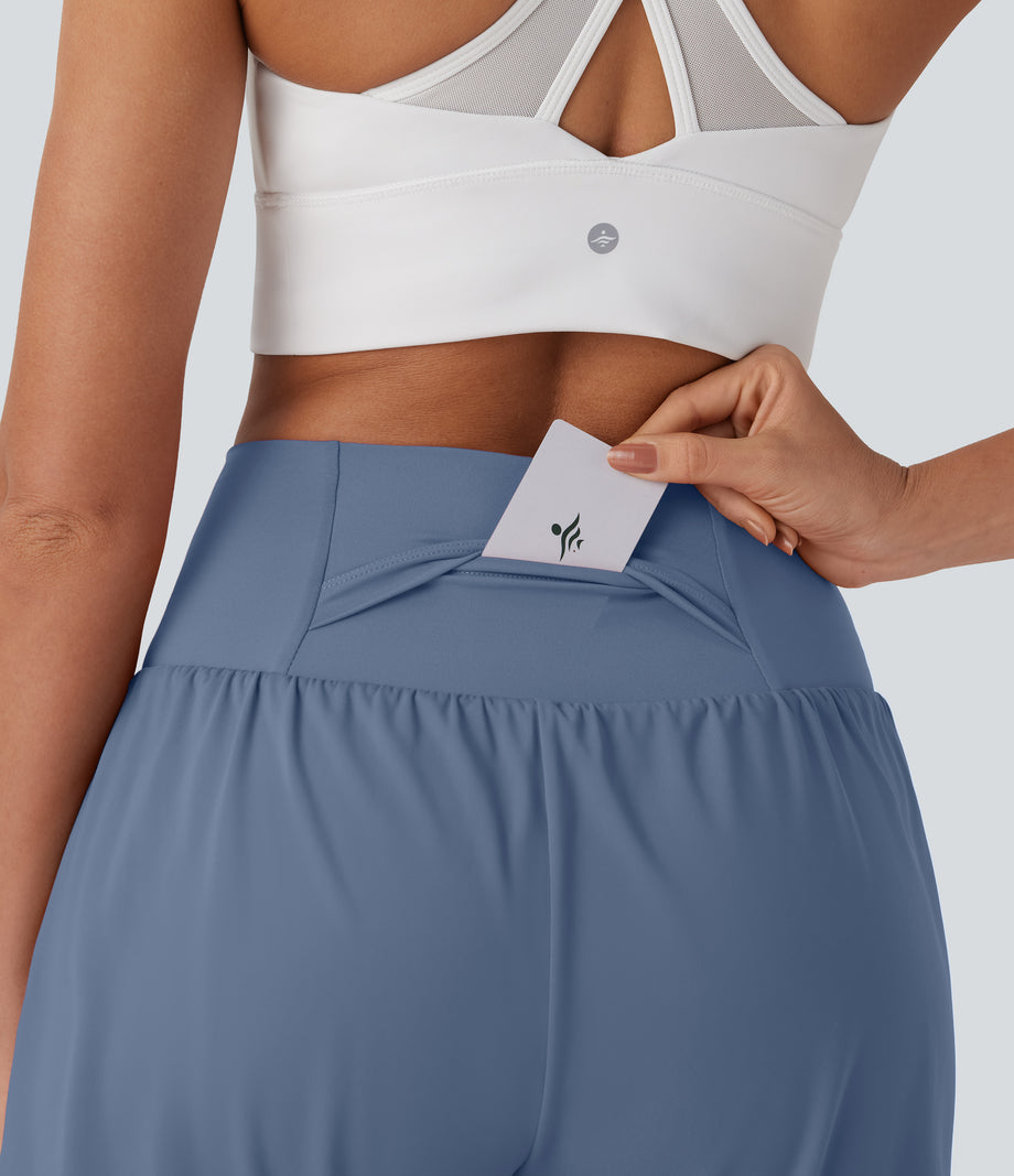 SoftlyZero™ Airy Super High Waisted 2-in-1 Cool Touch Yoga Shorts 7" with Pockets - Infinity