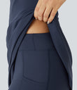 SoftlyZero™ Plush Double Straps 2-Piece Pocket Slip Dance Active Dress A-D Cups - Peacoat