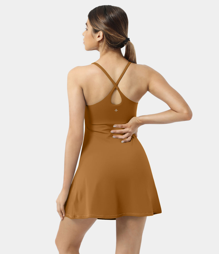 SoftlyZero™ Plush Backless Active Dress - Pumpkin Spice