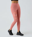 DayStretch High Waisted Crossover Contrast Mesh Decorative Buckle Yoga Leggings - Candy Pink