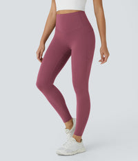 Halara UltraSculpt™ High Waisted Butt Lifting Tummy Control Pocket Shaping Workout Leggings - Evening Red