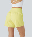 SoftlyZero™ Airy Super High Waisted 2-in-1  Cool Touch Yoga Shorts 5'' with Pockets-Longer Length - Yellow Pear