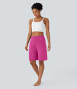 SoftlyZero™ Airy High Waisted Pockets Cool Touch Yoga Bermuda Shorts - Fuchsia Fedora