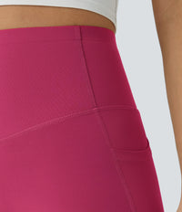 Halara UltraSculpt™ High Waisted Butt Lifting Tummy Control Pocket Shaping Workout Leggings - Red Plum