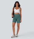 SoftlyZero™ Airy Super High Waisted 2-in-1 Cool Touch Yoga Shorts 7" with Pockets - Blue Spruce