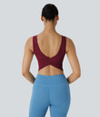 U Neck Crossover Barre Ballet Dance Tank Top A-D Cups - Deep Wine
