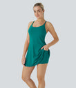 SoftlyZero™ Plush Backless Active Dress - Quetzal Green