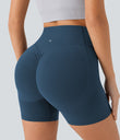 Halara UltraSculpt™ High Waisted Scrunch Butt Lifting Tummy Control Pocket Shaping Workout Biker Shorts 5'' - Majolica Blue