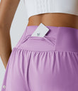 SoftlyZero™ Airy Super High Waisted 2-in-1 Cool Touch Yoga Shorts with Pockets - Orchid Bouquet