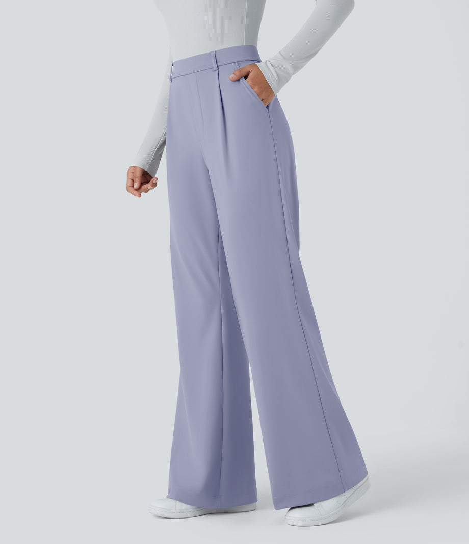Halara Flex™ DayStretch High Waisted Pocket Work Flare Pants - Icelandic Blue