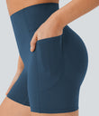 Halara UltraSculpt™ High Waisted Scrunch Butt Lifting Tummy Control Pocket Shaping Workout Biker Shorts 5'' - Majolica Blue