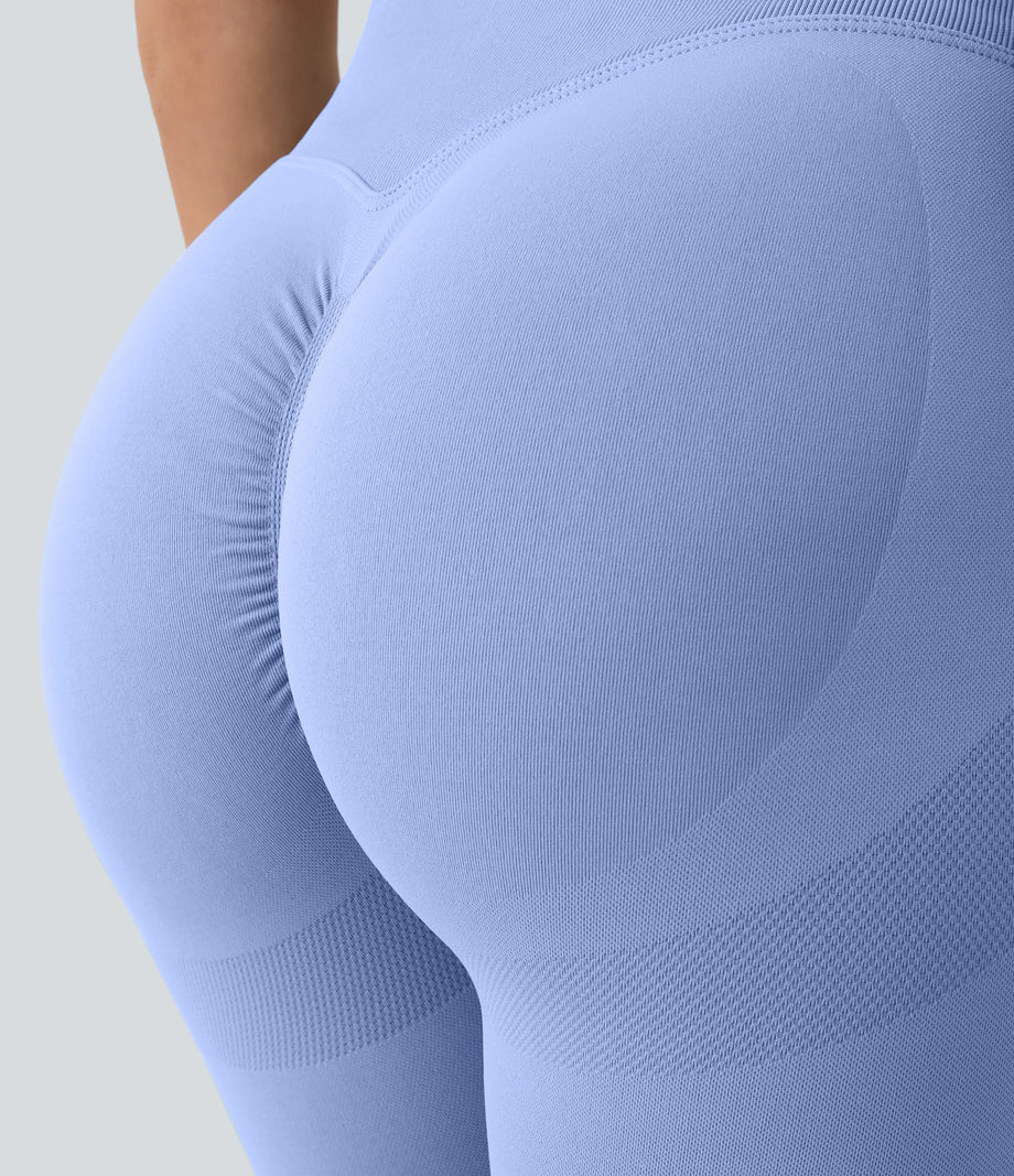 OneForm Seamless Flow High Waisted Booty Scrunch Leggings - Pale Iris