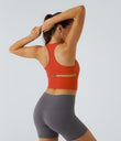 SoftlyZero™ Plush U Neck Racerback Cut Out Cropped Yoga Tank Top - Tigerlily