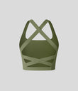 SoftlyZero™ Airy Square Neck Backless Crisscross Cropped Cool Touch Yoga Tank Top-UPF50+ - Loden Green