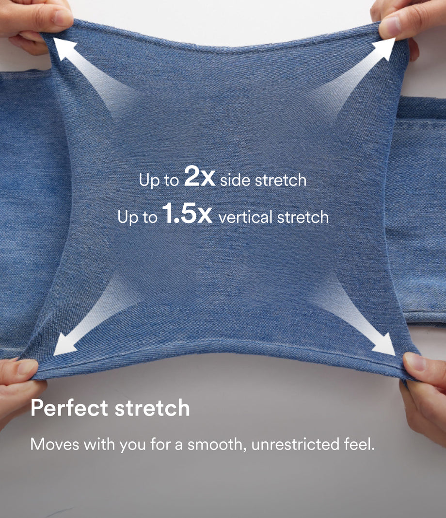 Halara Flex™ High Waisted Pockets Rolled Hem Wide Leg Washed Casual Jeans - Blue Spruce Denim