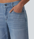 Halara Flex™ Low Rise Zipper Pockets Washed Baggy Wide Leg Casual Jeans - Light Blue – Glacier Light Blue