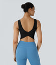 U Neck Crossover Barre Ballet Dance Tank Top A-D Cups - Black