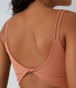 SoftlyZero™ Plush Double Straps 2-Piece Pocket Slip Dance Active Dress A-D Cups - Sun Baked