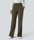 Halara Flex™ DayStretch Mid Rise Side Zipper Pocket Work Flare Pants - Forest Night
