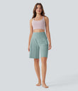SoftlyZero™ Airy High Waisted Pockets Cool Touch Yoga Bermuda Shorts - Ether