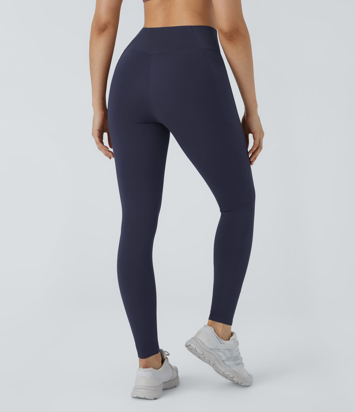 Patitoff™ 2.0 Pet Hair Resistant High Waisted Crossover Side Pocket Yoga Leggings - Mountain Blue