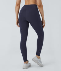 Patitoff™ 2.0 Pet Hair Resistant High Waisted Crossover Side Pocket Yoga Leggings - Mountain Blue