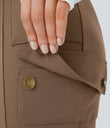 DayStretch High Waisted Zipper Pockets Solid Skinny Cargo Pants - Burro