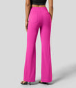 Halara Flex™ High Waisted Back Side Pocket Slight Flare Work Pants - Raspberry Rose