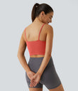Basic Padded Workout Cropped Low Support Tank Top A-D Cups - Deep Sea Coral