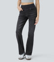 Halara Flex™ High Waisted Pockets Washed Casual Bootcut Jeans - Carbon Paint Denim