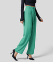 Halara Flex™ High Waisted Zipper Pocket Shirred Straight Leg Work Pants - Spearmint