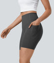 Halara UltraSculpt™ High Waisted Tummy Control Pocket Shaping Training Biker Shorts 7'' - Volcanic Ash