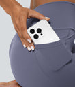 SoftlyZero™ Crossover Pocket Plain Leggings-UPF50+ - Light Gray Violet
