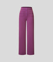 DayStretch High Waisted Pockets Straight Leg Casual Pants - Deep Orchid
