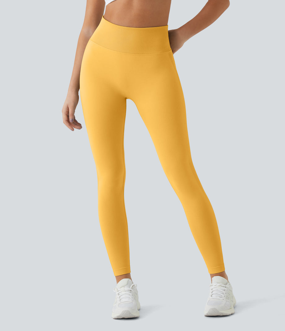 OneForm Seamless Flow High Waisted Booty Scrunch Leggings - Aspen Gold