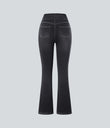 Halara Flex™ High Waisted Pockets Washed Casual Bootcut Jeans - Carbon Paint Denim