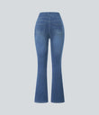 Halara Flex™ High Waisted Pockets Washed Casual Bootcut Jeans - Denim Dark Blue