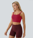 Double Straps Cropped Yoga Tank Top - Scarlet Sage