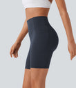 Halara UltraSculpt™ High Waisted Scrunch Butt Lifting Tummy Control Side Pocket Shaping Workout Biker Shorts 7'' - Carbon