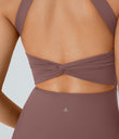 Backless Twisted Active Dress - Deep Tea Brown