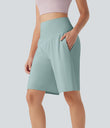SoftlyZero™ Airy High Waisted Pockets Cool Touch Yoga Bermuda Shorts - Ether
