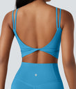 Halara UltraSculpt™ Double Straps Twisted Backless Cropped Yoga Tank Top - Swim Cap