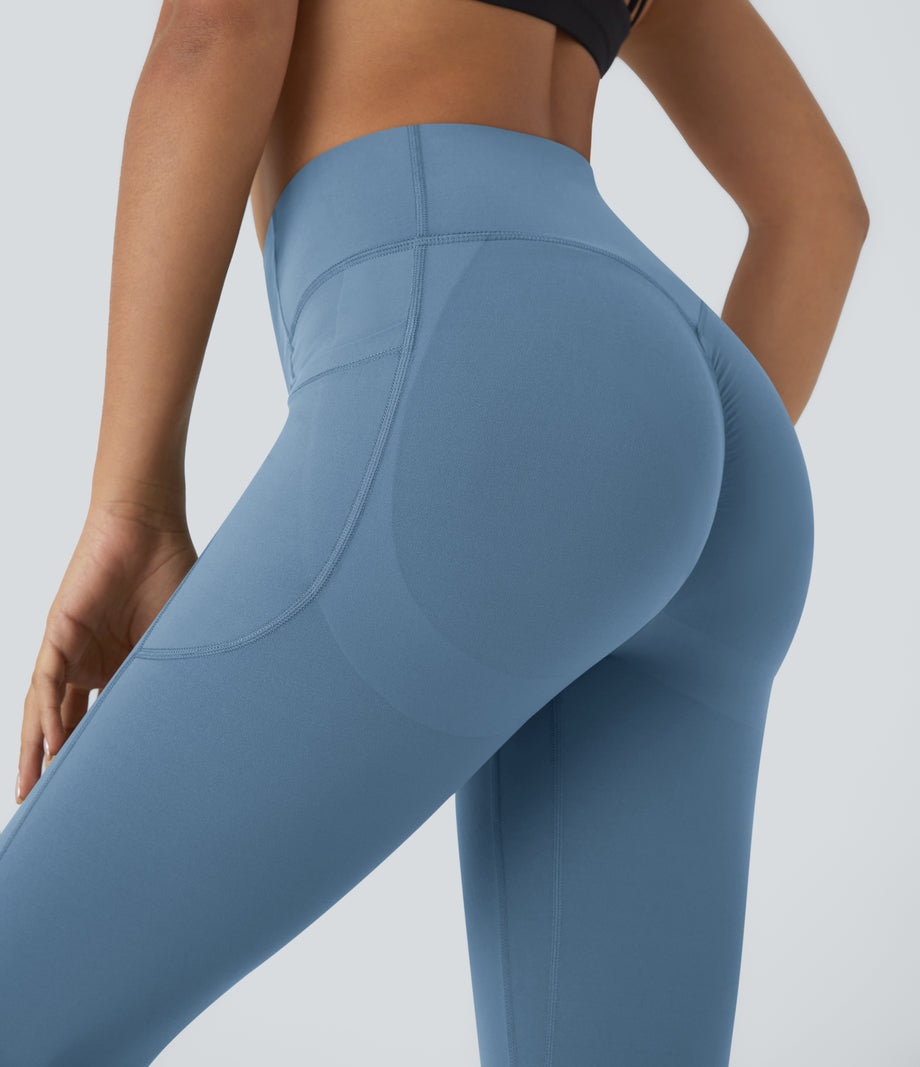 Halara UltraSculpt™ High Waisted Scrunch Butt Lifting Tummy Control Pocket Shaping Capri Training Leggings - Whale Blue
