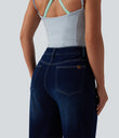 Halara Flex™ Mid Rise Straight Leg Casual Jeans with Pockets - Pageant Blue Denim