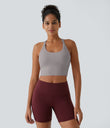 SoftlyZero™ Plush Cut Out Cropped Yoga Tank Top - Steel Gray