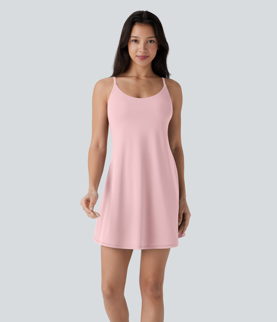 SoftlyZero™ Plush Molded Cups Low Support Dance Active Dress-Easy Peezy Edition A-D Cups - Primrose Pink