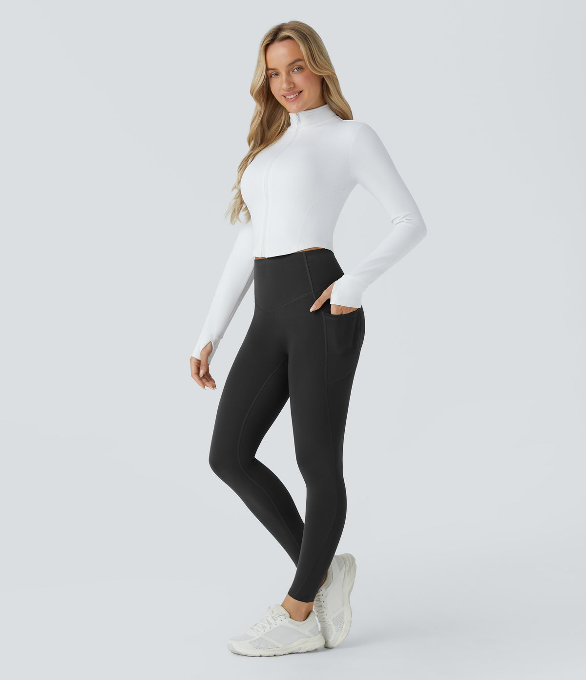 Halara UltraSculpt™ High Waisted Butt Lifting Tummy Control Pocket Shaping Workout Leggings - Black