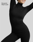 Halara HeatCore Turtleneck Long Sleeve Thumb Hole Casual Warming Top - Black