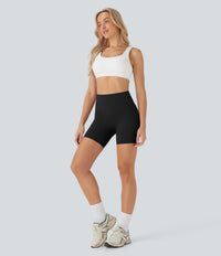 Halara UltraSculpt™ High Waisted Butt Lifting Tummy Control Pocket Shaping Training Biker Shorts 5'' - Black