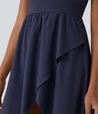Breezeful™ High Low 2-Piece Pocket Flowy Midi Quick Dry Casual Dress - Patriot Blue